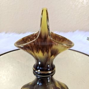 Keramik Vintage West Germany Drip Glaze Pottery Basket Numbered